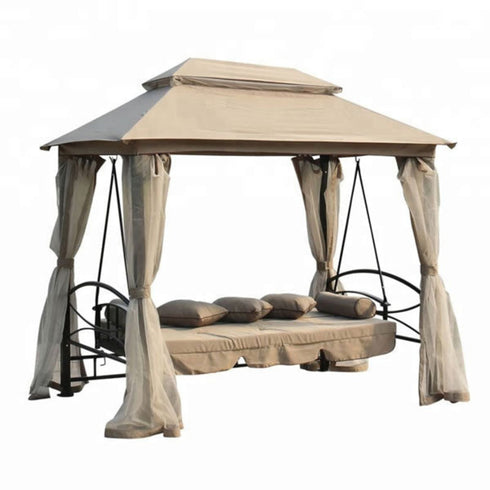 Ljuljaška gazebo bež 255x175x235cm C1098